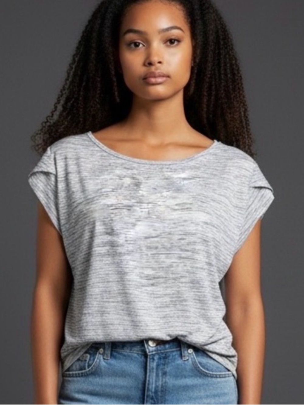 Market and Spruce, Button Back, Tulip Sleeve Knit Top, XL